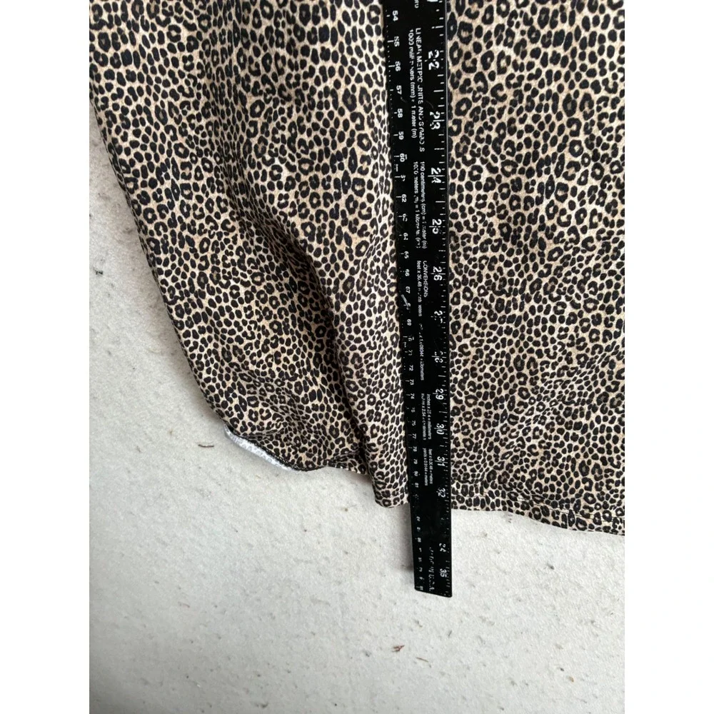 Michael Kors Womens Leopard Print Cold Shoulder Mini Dress Brown Black Size M